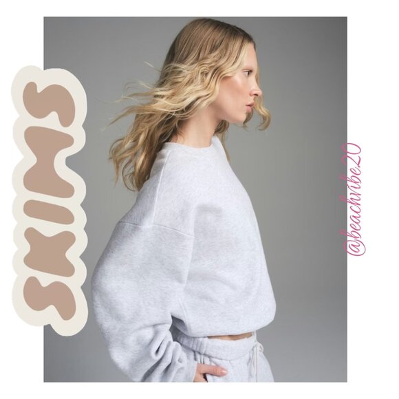SKIMS Cotton Fleece Classic Crew Light Heather Grey 3X NWOT - Picture 2 of 6